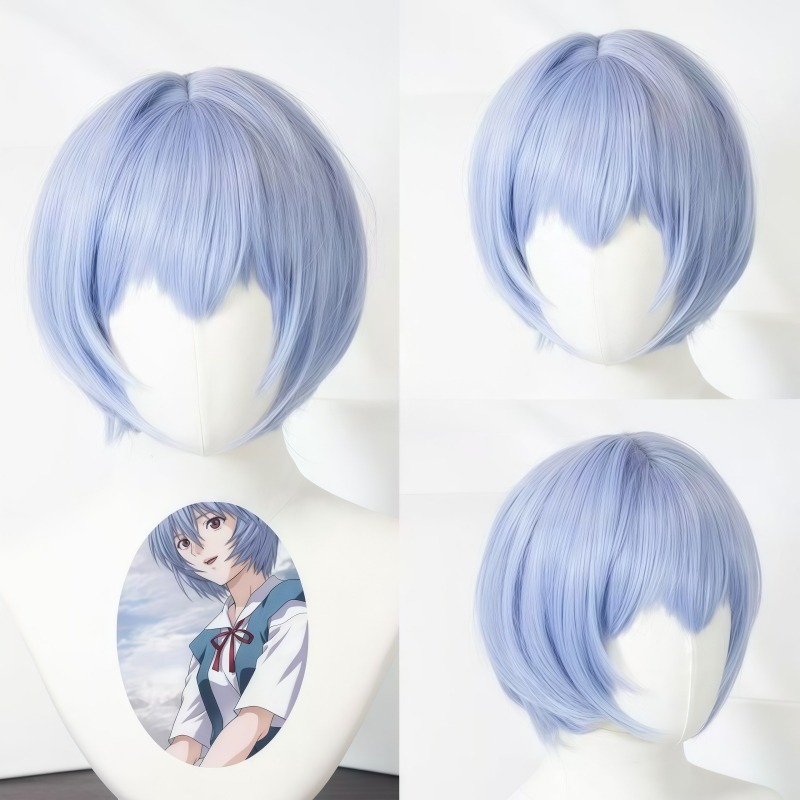 Evangelion Anime Merchandise - EVA Ayanami Rei cosplay wig short
