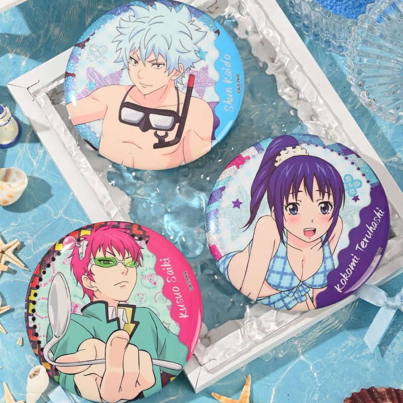 Pin Button Badge - Saiki Kusuo Cute Anime Merch Round
