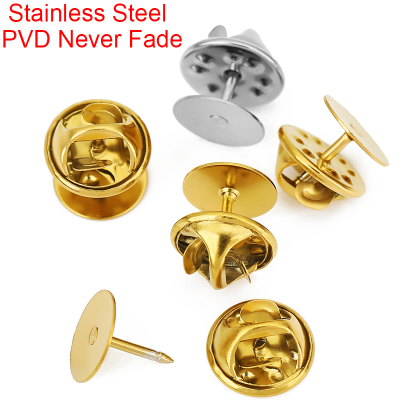 Pin Button Badge - 10sets Stainless Steel Brooch Base Holder