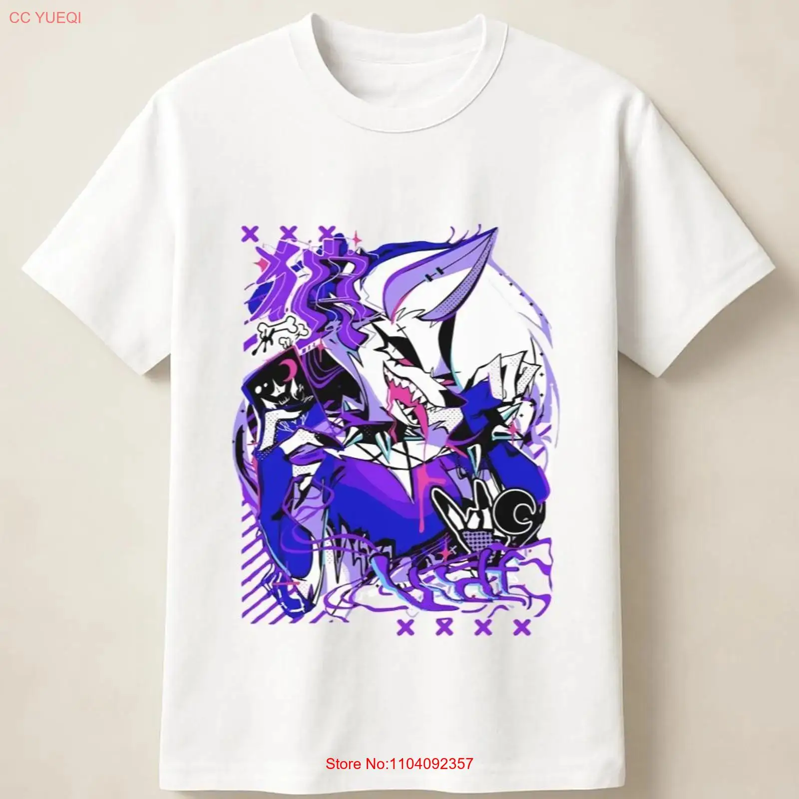 Purple Anime Wolf in Graffiti  - Anime Merchandise Men review and price