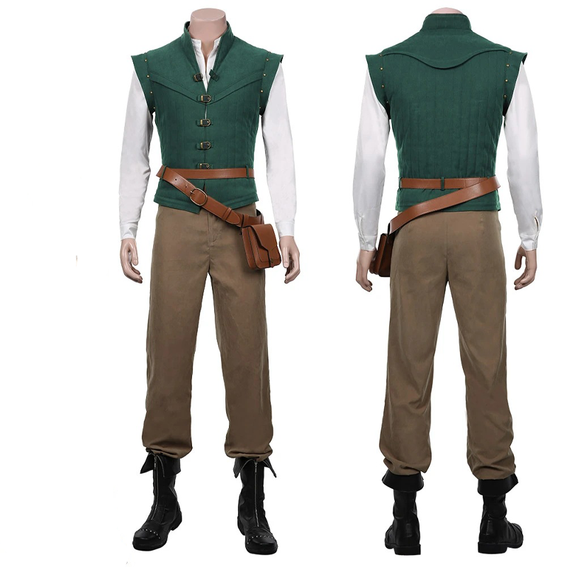 Flynn Rider Cosplay Costume Gr - Anime Merchandise Men review and price